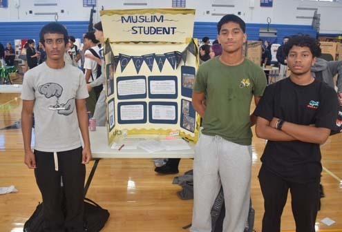 Students presenting their clubs at Clubs and Activities Fair.