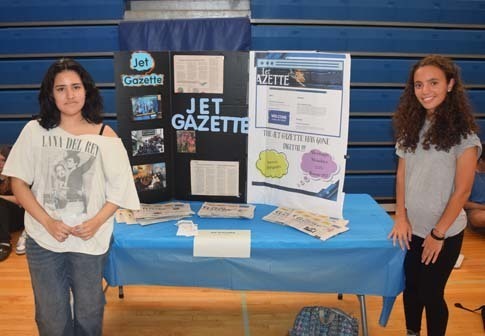 Students presenting their clubs at Clubs and Activities Fair.