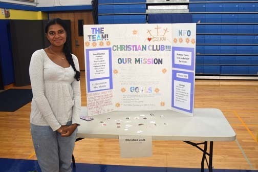 Students presenting their clubs at Clubs and Activities Fair.