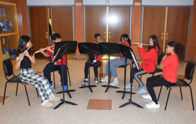 7: Woodland Middle School’s musicians provided music throughout the ceremony. 