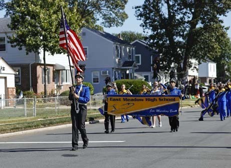 The award-winning East Meadow High School Jets marching band paraded through East Meadow during the school’s homecoming celebration on Oct. 4. 