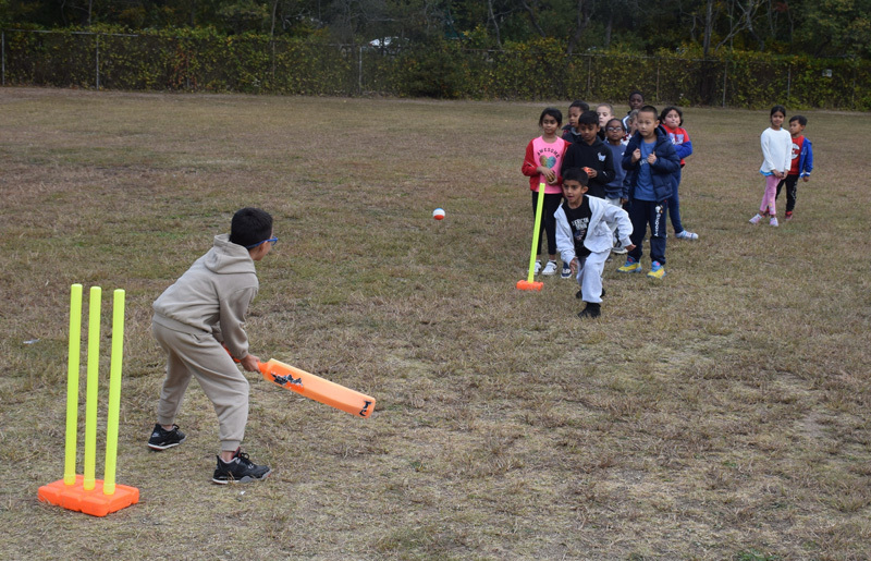 students playing a sport in the field