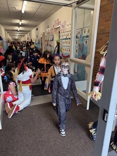 Students at Bowling Green Elementary School also held a festive Halloween celebration.