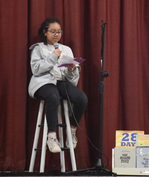 Students took center stage to share a variety of poems. 