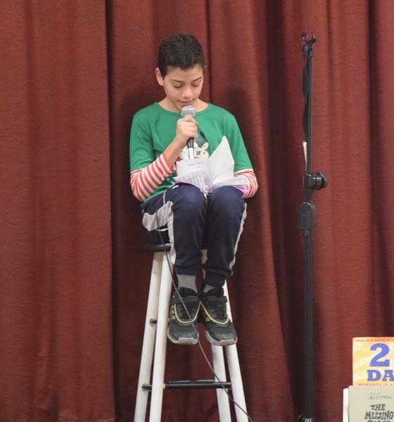 Students took center stage to share a variety of poems. 