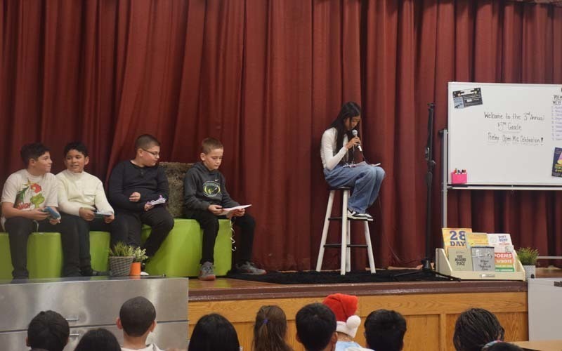 Students took center stage to share a variety of poems. 