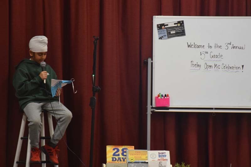 Students took center stage to share a variety of poems. 