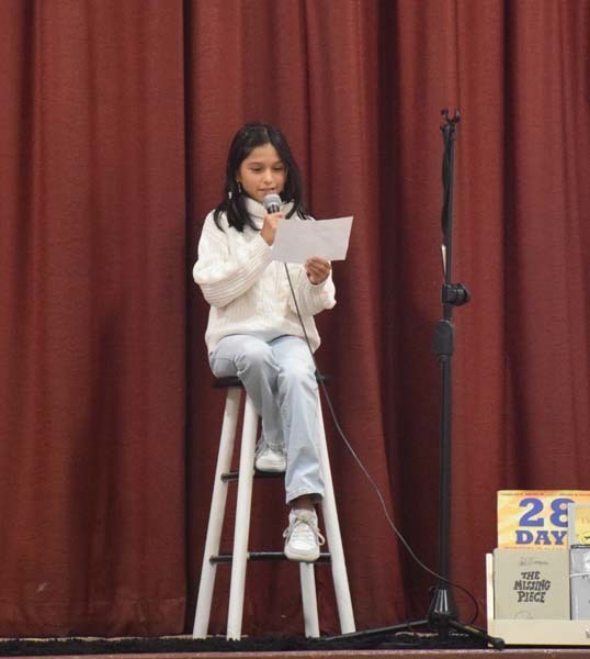 Students took center stage to share a variety of poems. 