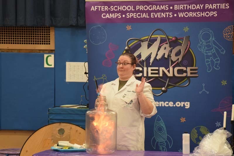 On Jan. 15, “Static Shannon” from Mad Science of Long Island led a variety of science experiments at George McVey Elementary School in East Meadow.    