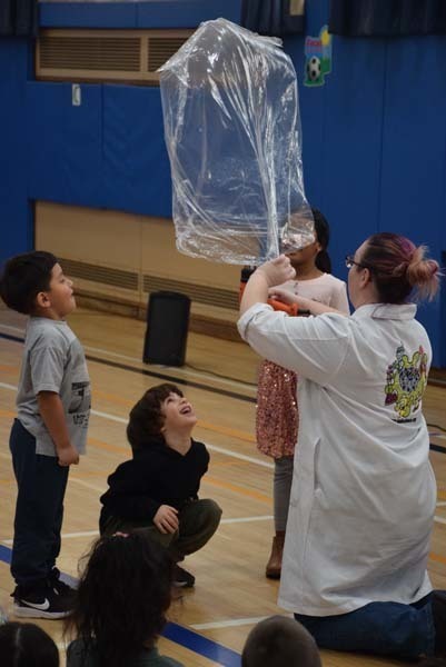 On Jan. 15, “Static Shannon” from Mad Science of Long Island led a variety of science experiments at George McVey Elementary School in East Meadow.    