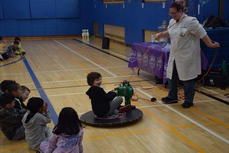 On Jan. 15, “Static Shannon” from Mad Science of Long Island led a variety of science experiments at George McVey Elementary School in East Meadow.    