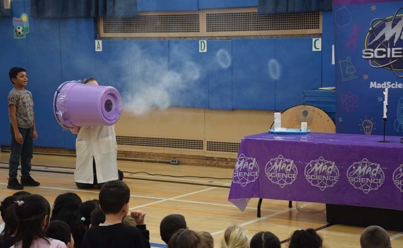 On Jan. 15, “Static Shannon” from Mad Science of Long Island led a variety of science experiments at George McVey Elementary School in East Meadow.    