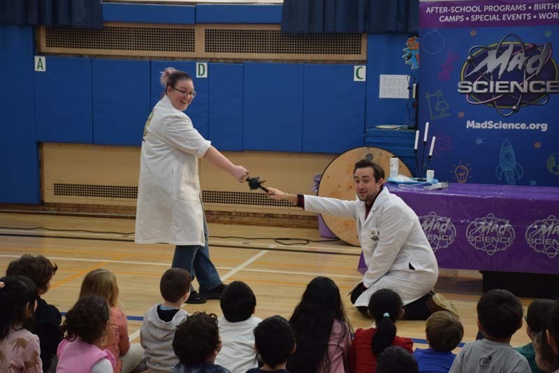 On Jan. 15, “Static Shannon” from Mad Science of Long Island led a variety of science experiments at George McVey Elementary School in East Meadow.    