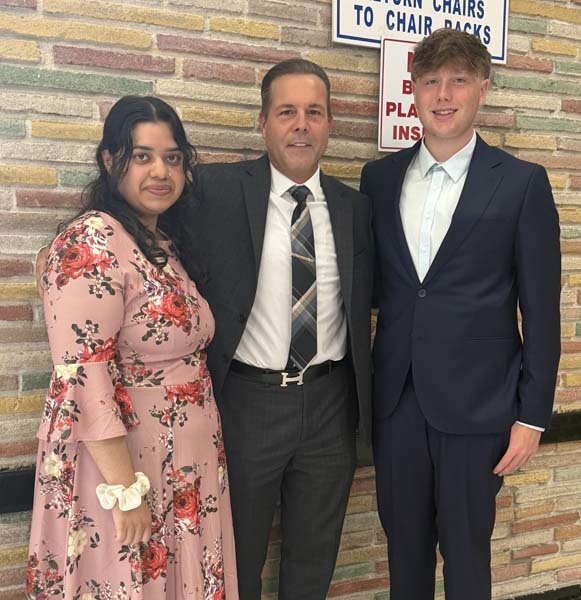 On May 10, East Meadow High School students Arshia Syeda and Everett Gabel were recognized for their outstanding achievements through the 2026 Jewish War Veterans Bernard & Lillian Hein Memorial Awards program.