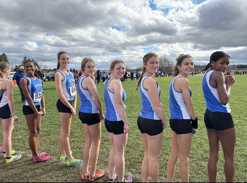 Cross country team standing together Cross country team standing together