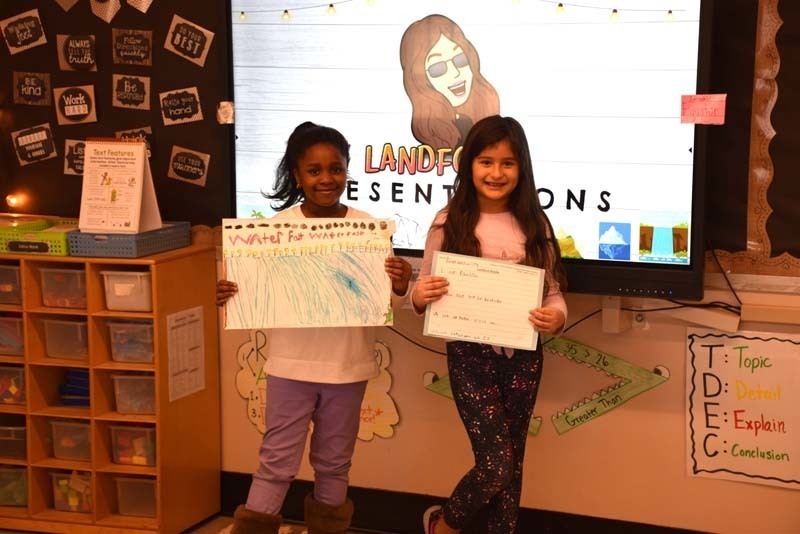 Students Holding Up Artwork