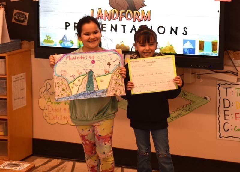 Students Holding Up Artwork