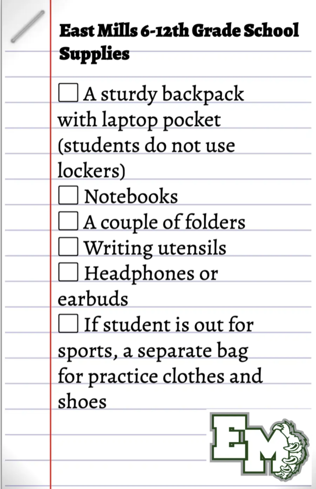 JH/HS supply list