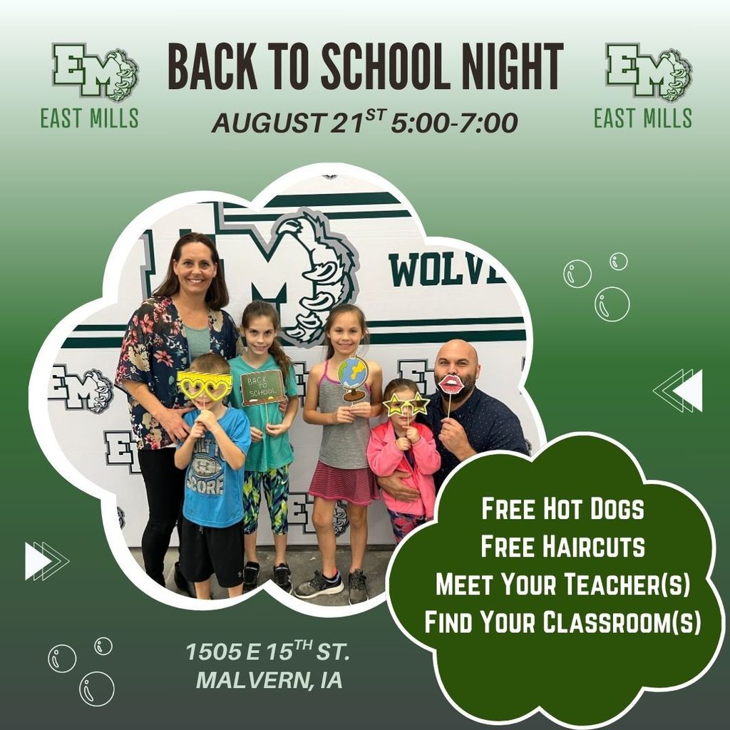 Back to School Night, August 21st 5:00-7:00