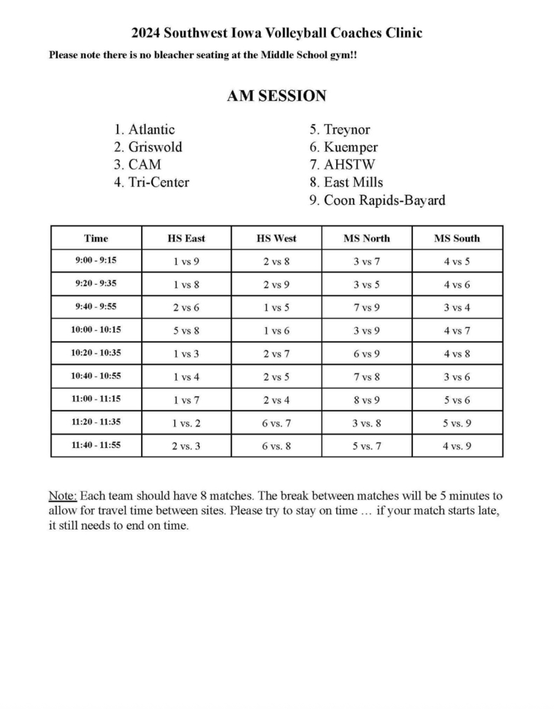 schedule