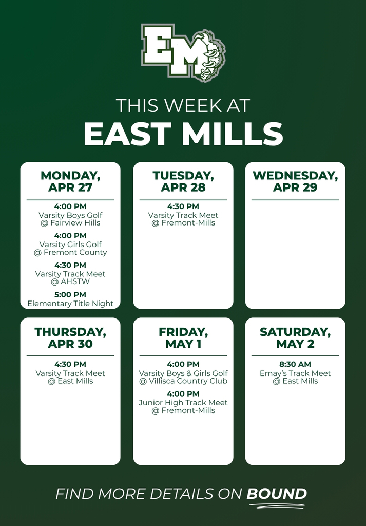East Mills Weekly Events Graphic