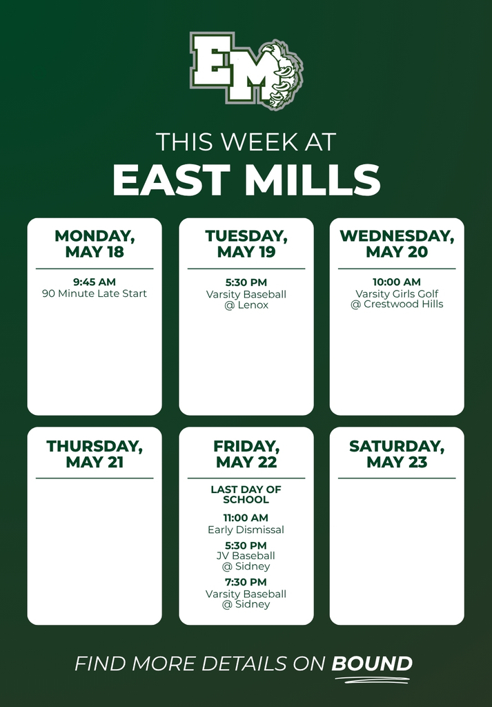 This Week at East Mills Graphic