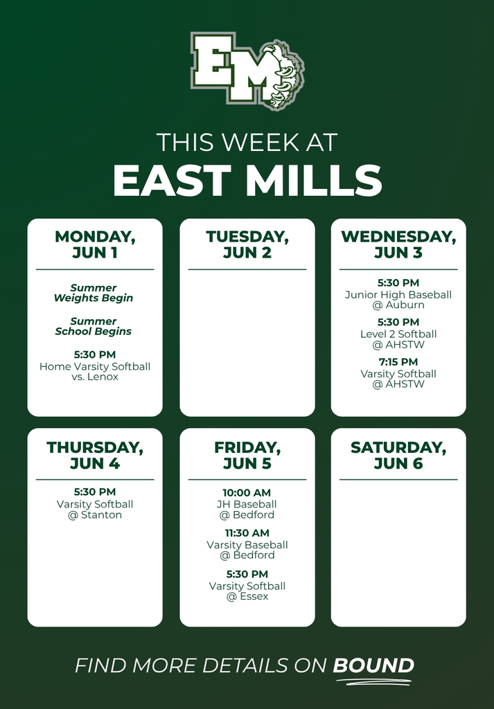 This Week at East Mills Graphic