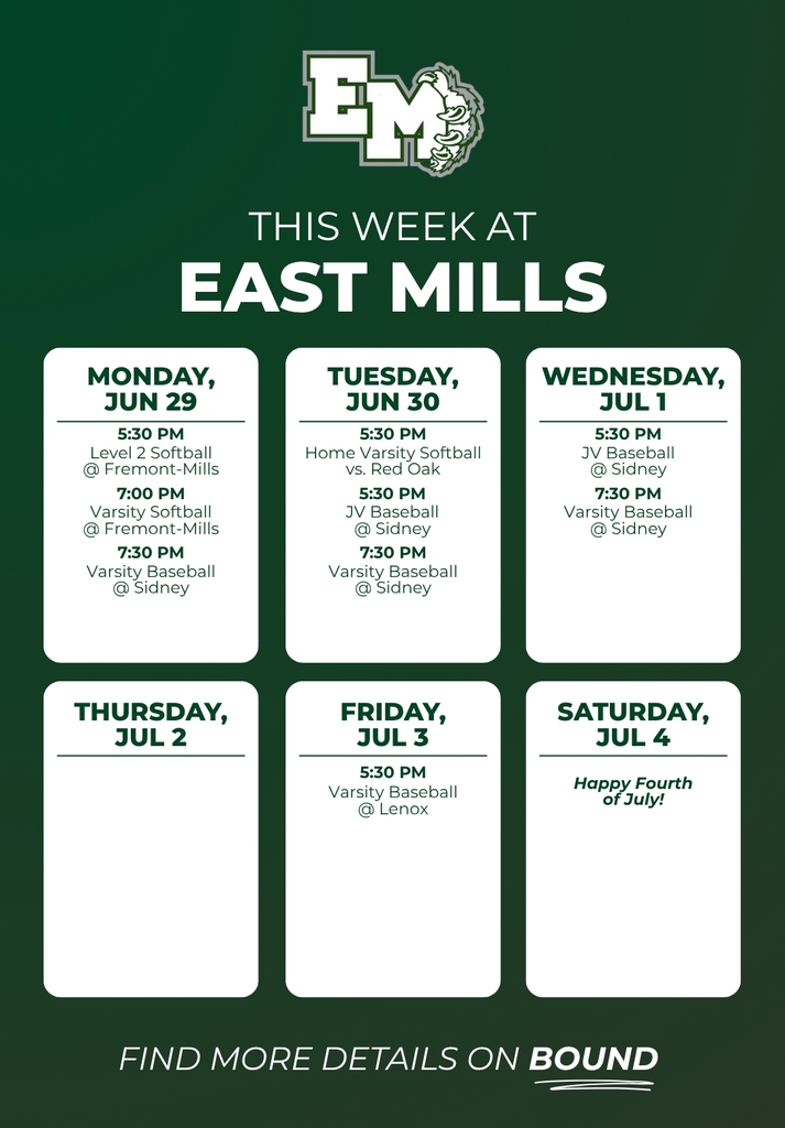 This Week at East Mills Graphic
