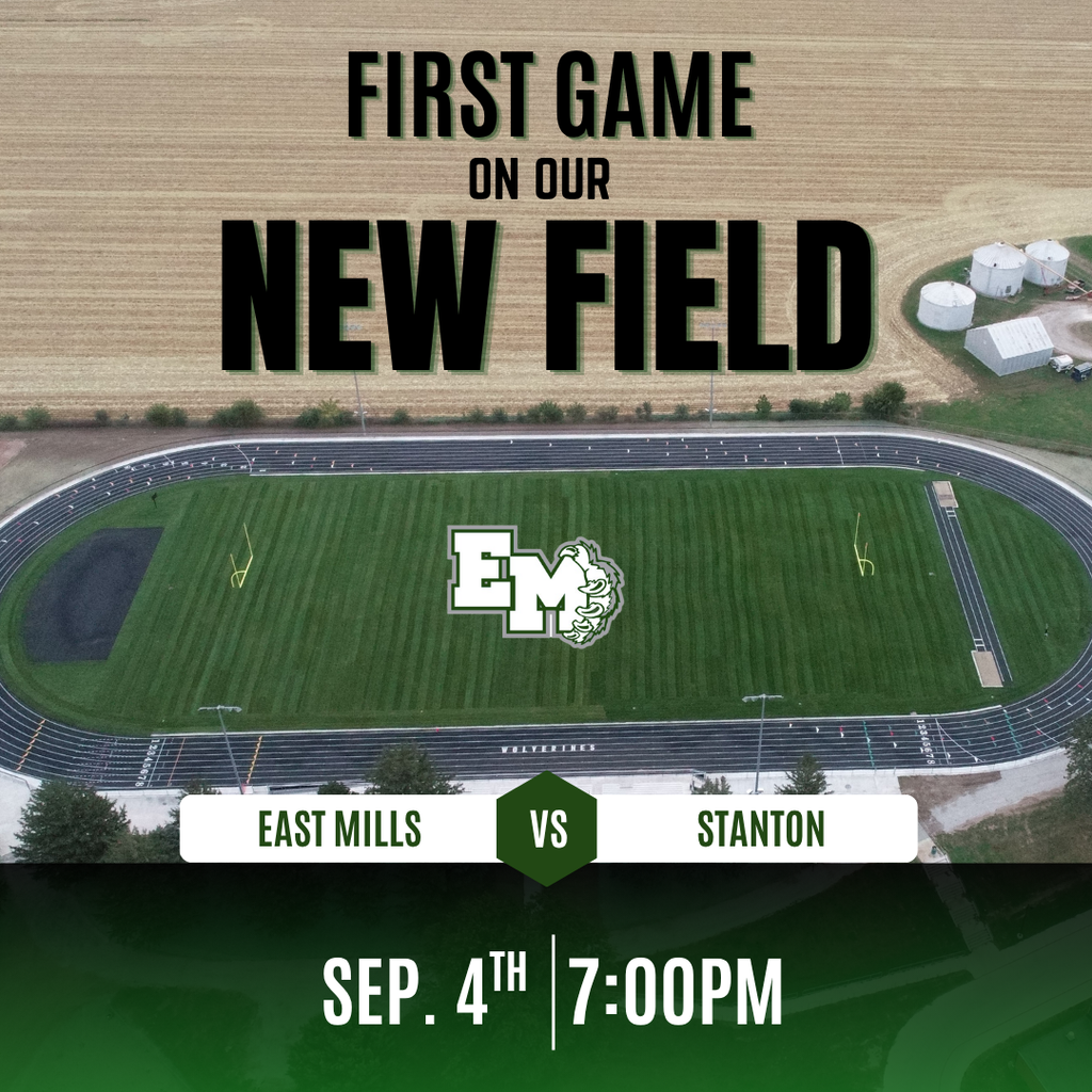 First football game on our new field this Friday at 7:00