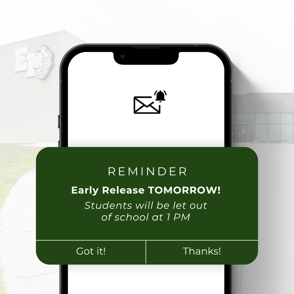 1:00 PM Dismissal Tomorrow