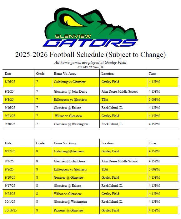 Football Schedule