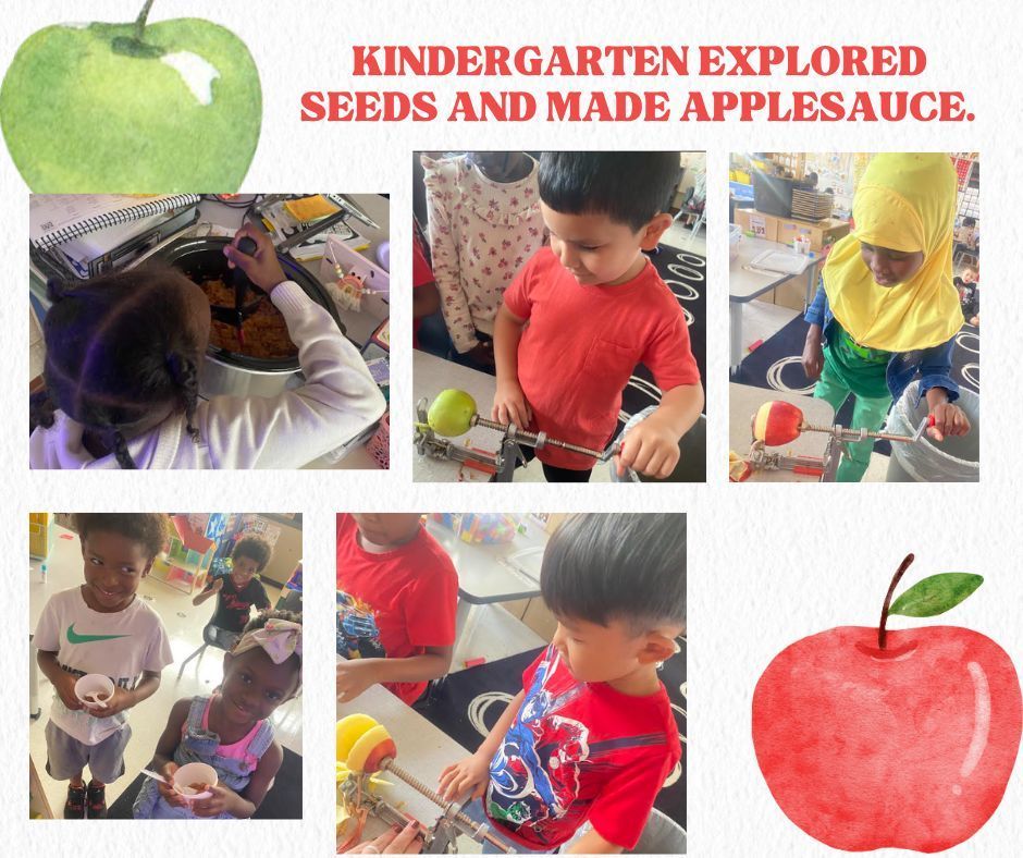 photo of students with seeds and applesauce
