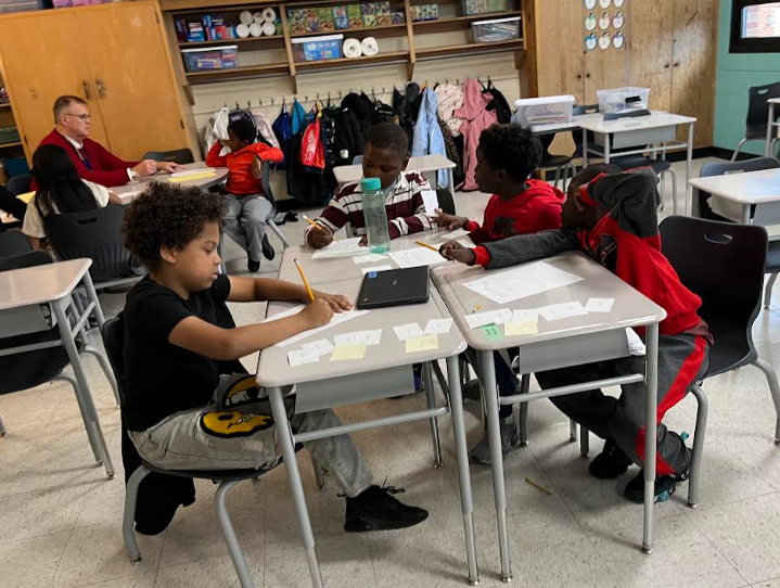 Students working at their desks