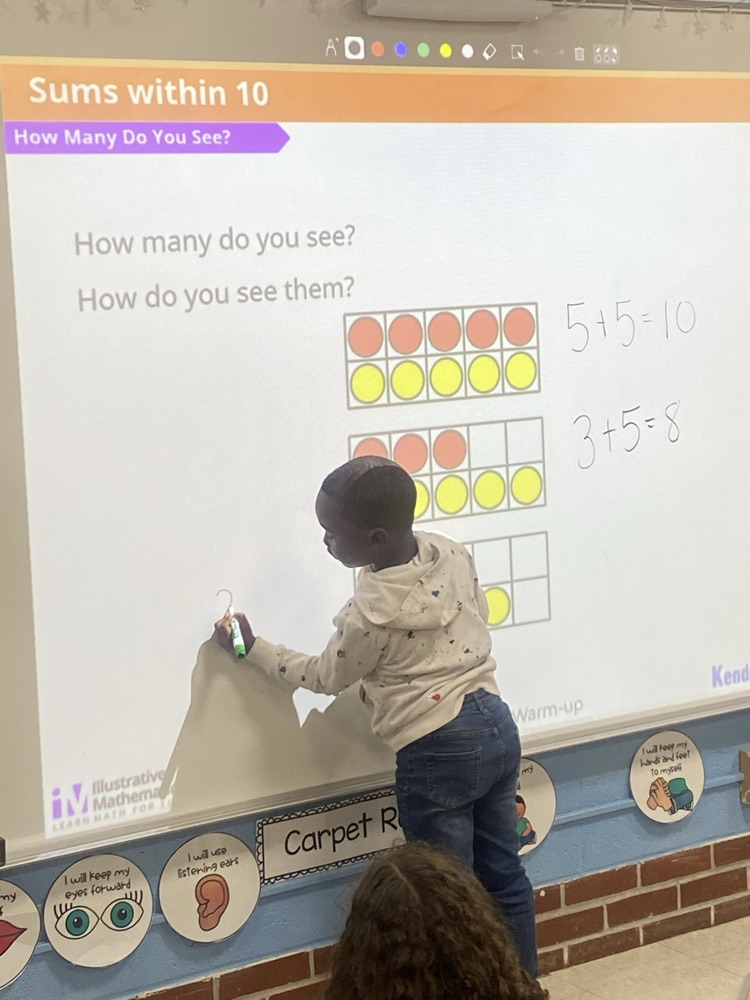 1st grade class doing math