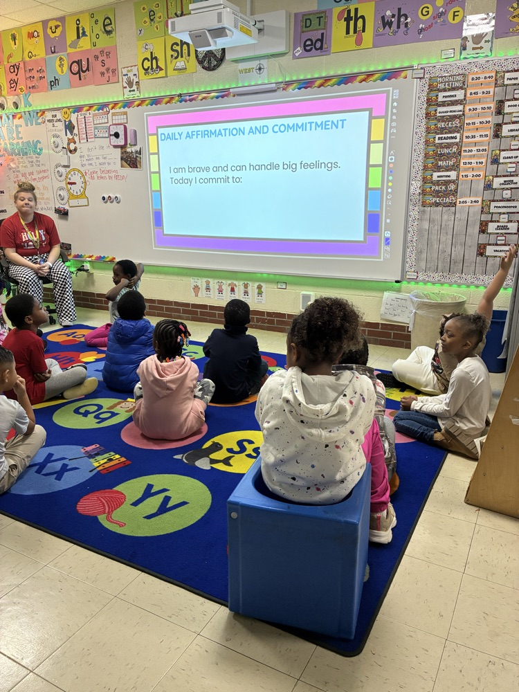 students making daily affirmations and commitments