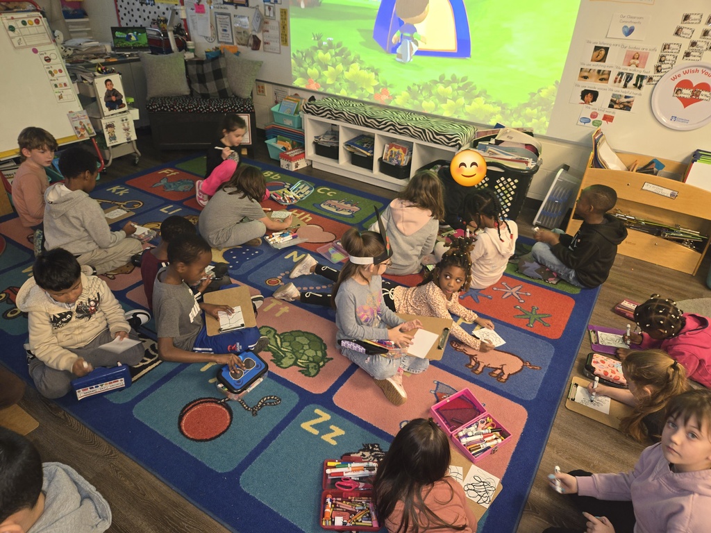 Students working on their art projects