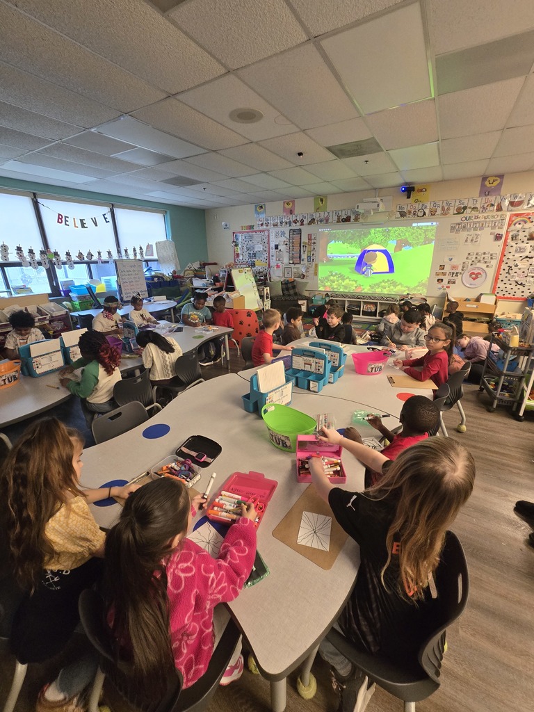 Students working on their art projects