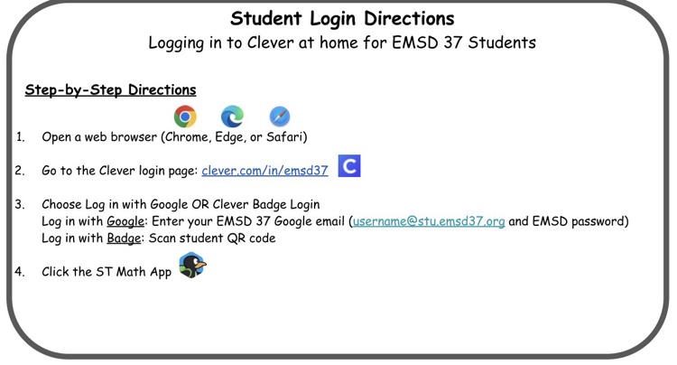 Students can login from a device at home! Check your child’s backpack for their QR Code and instructions. 
