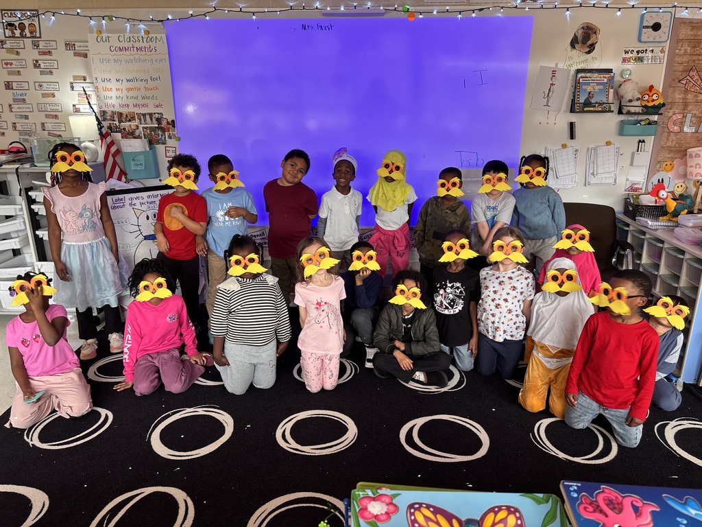 Mrs, Faust class dressed as the Lorax.
