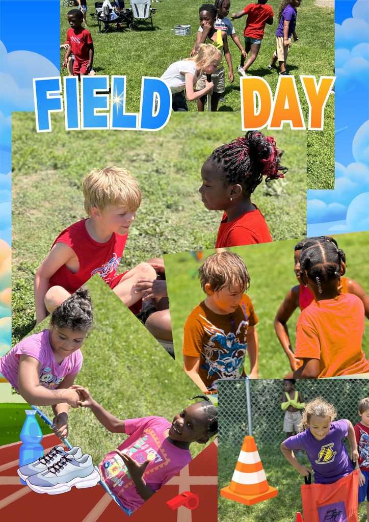 Ms. Farren's students participating in the field day activities.