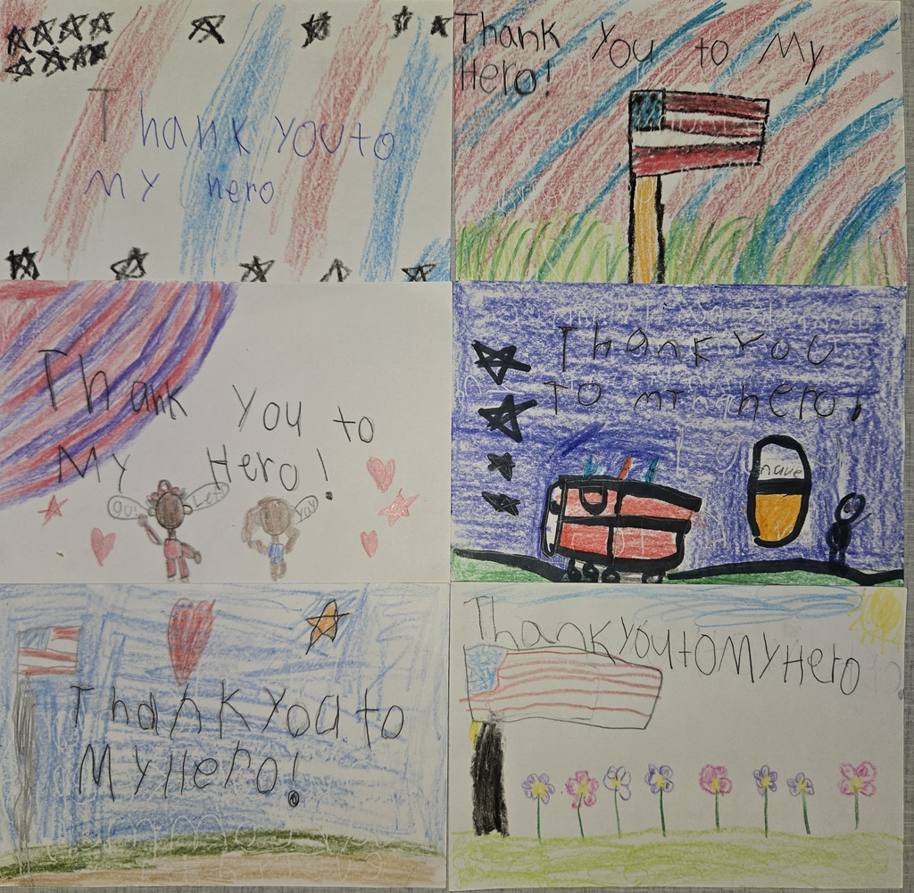 Some of the cards 2nd graders created