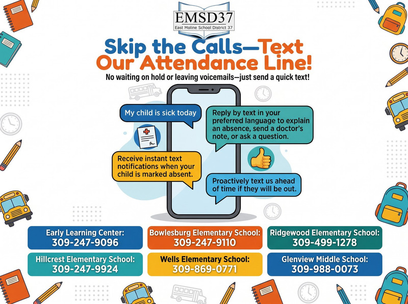 text attendance graphic