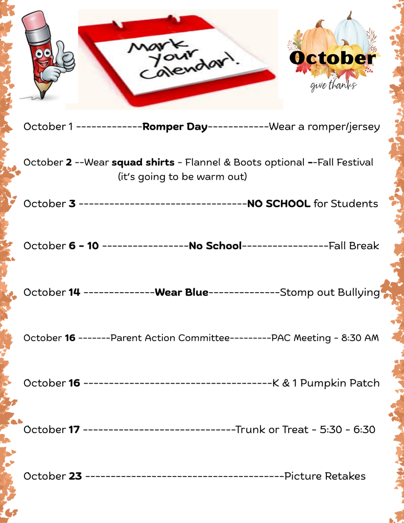 October month at a glance (2)