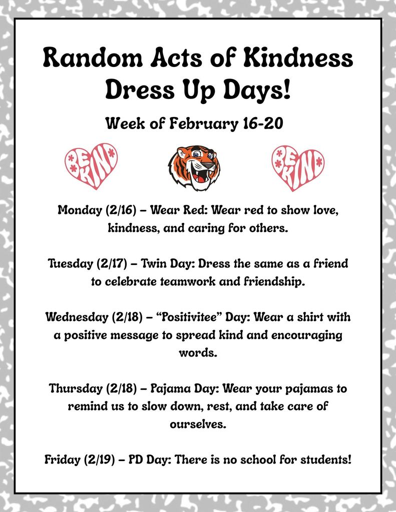 Kindness Week Dress Up Days