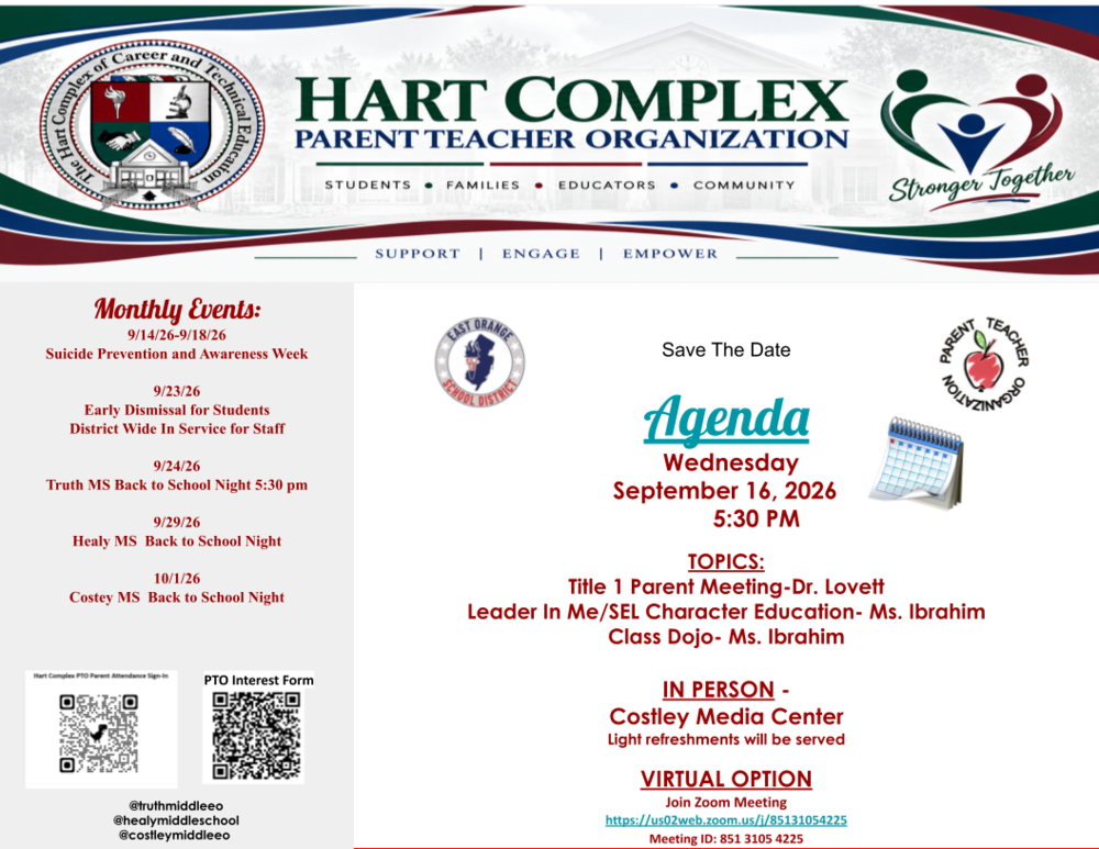 Hart Complex PTO Meeting – September 16, 2026