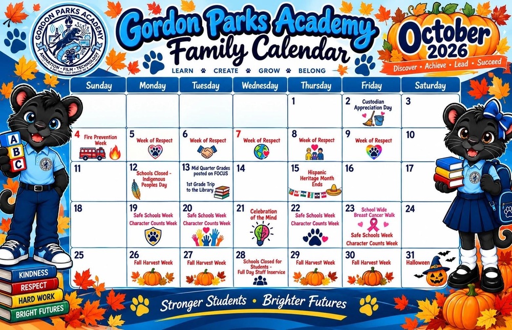 October Family Calendar 2026