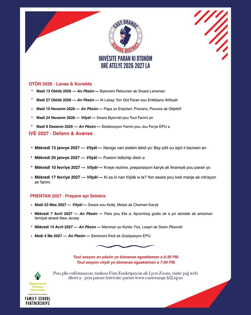 EPU workshop schedule Haitian creole
