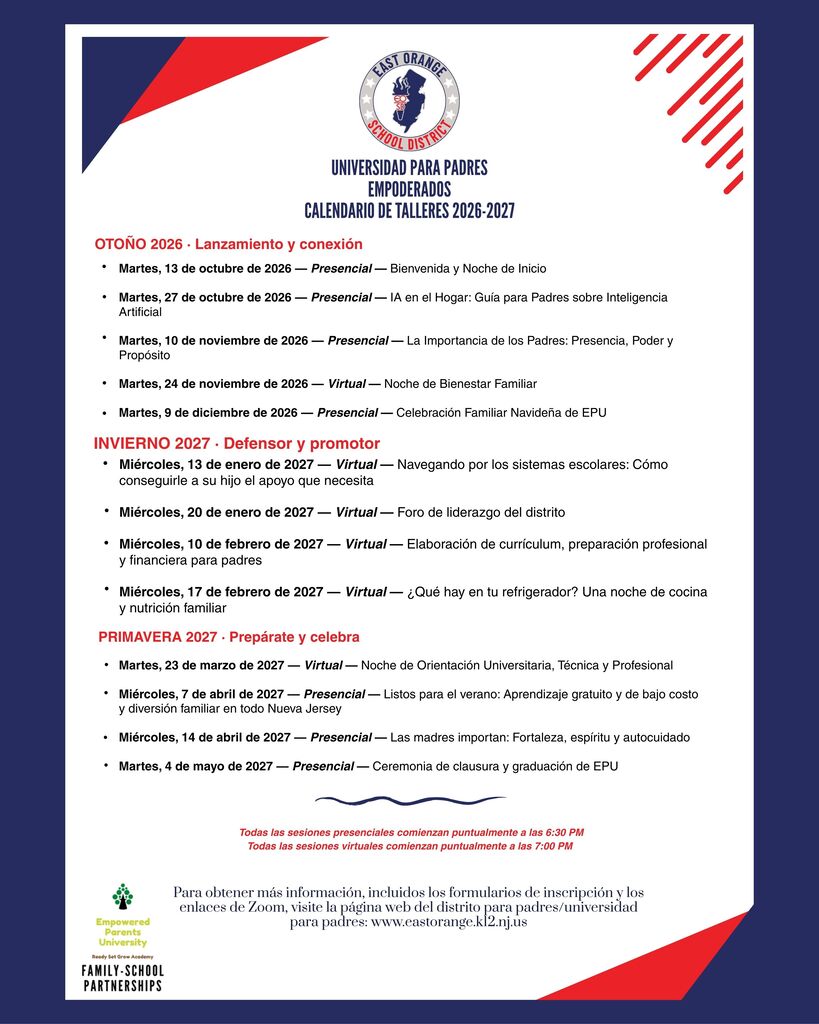 EPU workshop schedule spanish