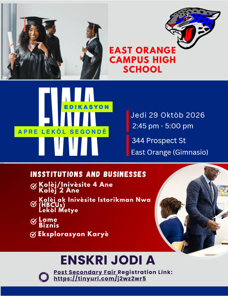 Post Secondary fair october 29, 2026 2:35pm-5:00 PM flyer haitian creole