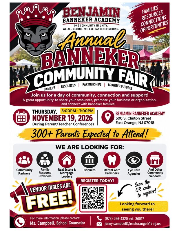 Banneker Community Fair Flyer Nov 19. Vendors needed
